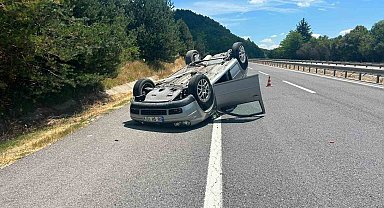 Kontrolden çıkan otomobil takla attı: 3 yaralı