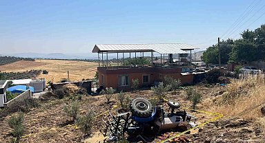 Kontrolden çıkarak devrilen traktörün sürücüsü hayatını kaybetti
