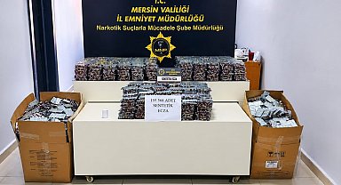 Mersin'de 155 bin 568 adet uyuşturucu hap ele geçirildi, 2 kişi tutuklandı