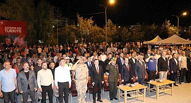 Oltulular 15 Temmuz demokrasi nöbetinde bir araya geldi