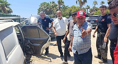 Otele ölçü almaya gitti, geri döndüğünde aracını yanmış halde buldu
