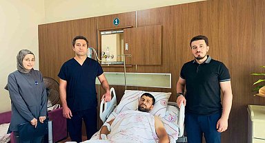 Siirt'te beton mikserine kaptırılan bacak başarılı ameliyatla kurtarıldı
