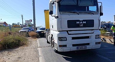 Tali yola sapan kamyona çarpmamak için Kent Güvenlik Yönetim Sistemi direğine çarptı
