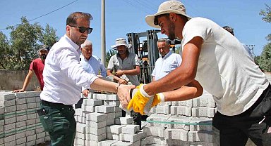 Tire'ye 20 bin metrekare kilit parke taşı desteği