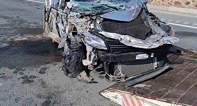 Tünel çıkışında kamyona çarpan otomobil takla attı: 1 yaralı