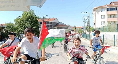 Yenice'de 'Genç Pedallar Özgür Gazze İçin' bisiklet turu düzenlendi