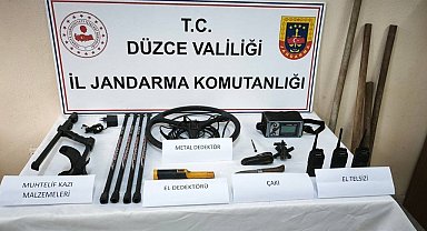 Yığılca'da kaçak kazıya Jandarma baskını