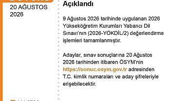 2026-YÖKDİL2 sonuçları açıklandı