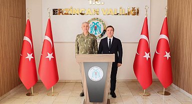 3. Ordu Komutanlığına atanan Tümgeneral Aktaş'tan Erzincan Valisi Aydoğdu'ya ziyaret