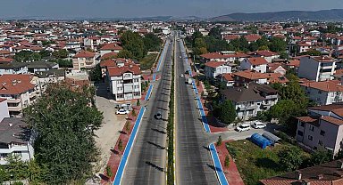 4 kilometrelik cadde üzerindeki aydınlatma çalışmaları tamamlandı