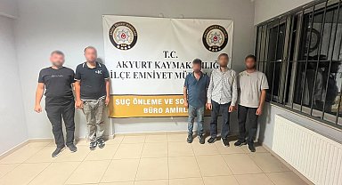 Akyurt'ta polisten kaçan 5 şüpheli yakalandı