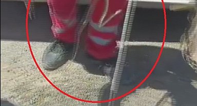 Aracına binerken fark ettiği yılanı itfaiye ekipleri yakaladı