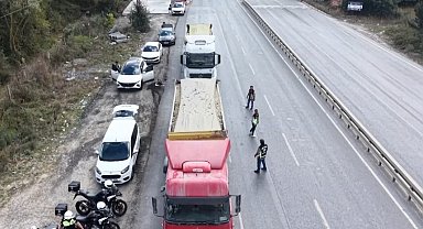 Arnavutköy'de hafriyat kamyonlarına ve beton mikserlerine denetim