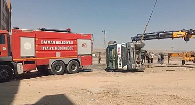 Batman'da beton mikseri devrildi: 1 yaralı