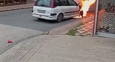 Batman'da seyir halindeki otomobil alev aldı