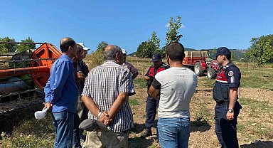 Bilecik'te biçerdöver operatörlerine yangın uyarısı