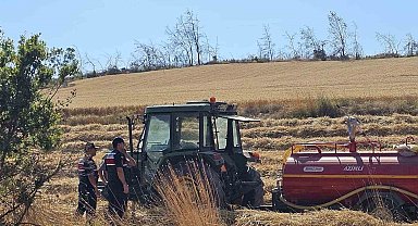 Bilecik'te biçerdöver operatörlerine yangın uyarısı