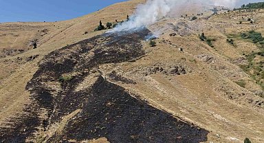 Bitlis'te çıkan örtü yangını itfaiye ve köylüler tarafından söndürüldü