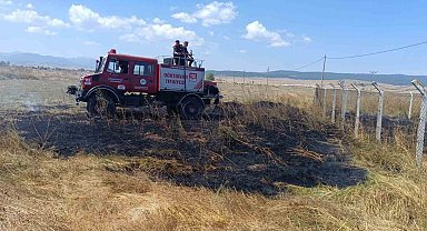 Bolu'da anız yangını büyümeden söndürüldü