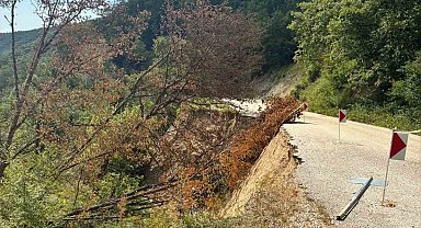 Bolu'da heyelan nedeniyle Taşkesti-Abant yolu 1 aydır kapalı