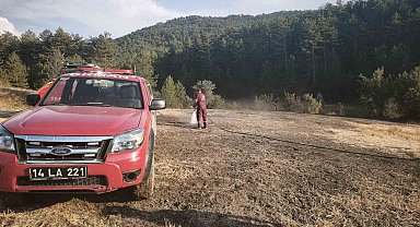 Bolu'da orman kenarında anız yangını: Köylülerin su tankerli müdahalesi faciayı önledi