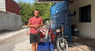 Boynunda merdivenle motosiklet kullanan tesisat ustası konuştu
