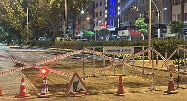 Burdur'da belediyenin gece yaptığı yol çalışması vatandaş talebiyle polis tarafından durduruldu