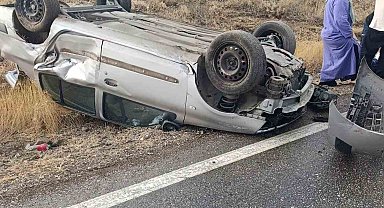 Burdur'da otomobil takla attı: 4 yaralı
