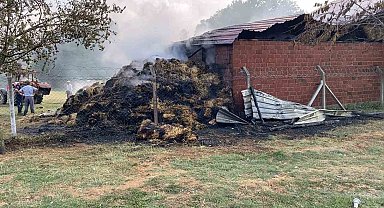 Bursa'da samanlık alevlere teslim oldu
