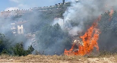 Çalılık alanda başlayan yangın büyümeden söndürüldü