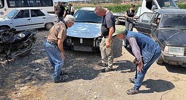 Çan'da iki otomobil çarpıştı: Sürücüler kazayı yara almadan atlattı