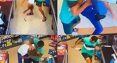 Çocuğu yerden yere vurarak darp etti, o anlar kameraya yansıdı: Şüpheli yakalandı