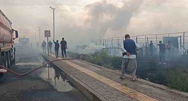 Diyarbakır'da anız yangını rüzgarın etkisiyle hayatı olumsuz etkiledi