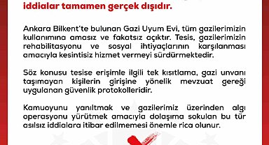 DMM: "Ankara Güvenpark'ta eylem yapan er gazilerin Bilkent Gazi Uyum Evi'ne alınmadığı' yönündeki iddialar gerçek dışıdır"