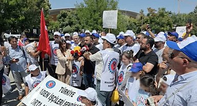 Doruk Madencilik işçilerinden Ankara Garı'na yürüyüş