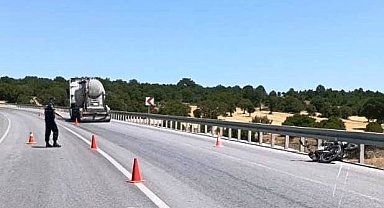Emet'te beton mikseri motosiklete çarptı: 1 ölü, 1 ağır yaralı