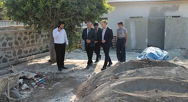 Erzin Mustafalı Camii'ndeki restorasyon çalışmaları sürüyor