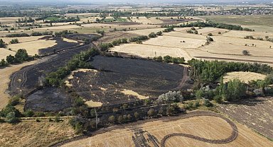 Erzincan'daki yangının bilançosu drone ile görüntülendi