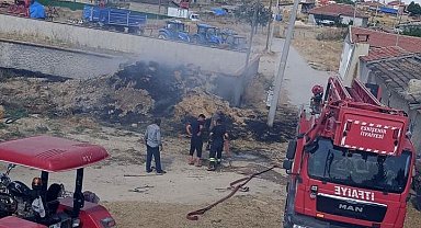 Eskişehir'de saman balyaları yandı
