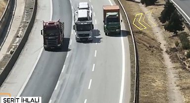 Gaziantep'te otoyolda dron destekli denetim: Bin 123 araca ceza