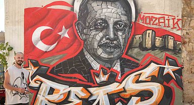Gaziantepli grafiti sanatçısından Cumhurbaşkanı Erdoğan'a 25'inci yıl hediyesi