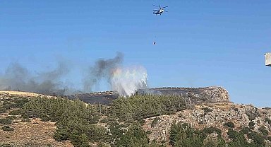Hatay'da orman yangınına havadan ve karadan müdahale sürüyor