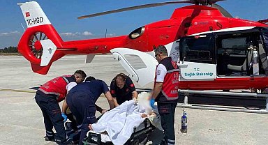 Helikopter ambulans 72 yaşındaki hasta için havalandı
