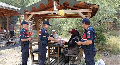 Jandarmadan Yakupabdal Tabiat Parkı'nda orman yangını bilgilendirmesi