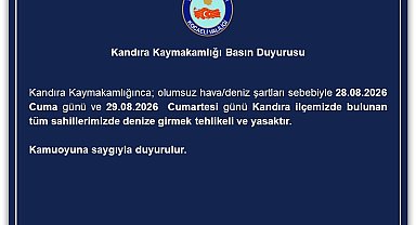 Kandıra'da denize girişler iki gün süreyle yasaklandı