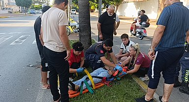 Kasise hızlı giren motosiklet sürüklendi: 1 yaralı