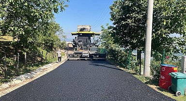 Kavakbıçkı köyünde sıcak asfalt çalışması