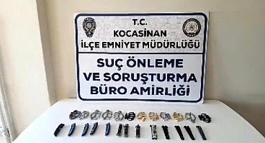 Kayseri'de yasaklı bıçak operasyonu: Çok sayıda sustalı ve muşta ele geçirildi