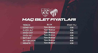 Kayserispor - Bursaspor maç biletleri satışta