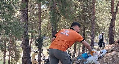 Kilis'te Tahtaköprü Barajı çevresinde temizlik çalışması yapıldı